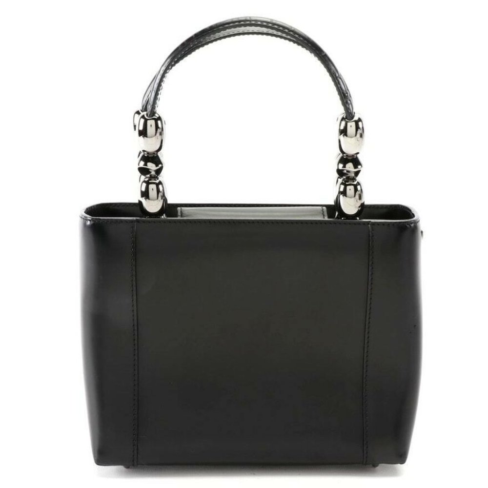 Christian Dior Malice Structured Handbag in Black Glazed Smooth Leather - Small!